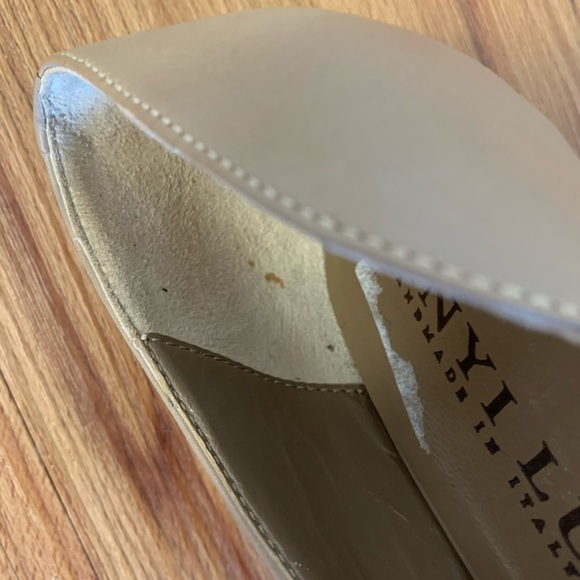 Anyi Lu Peep Open Toe Beige Leather Heels - Picture 6 of 7